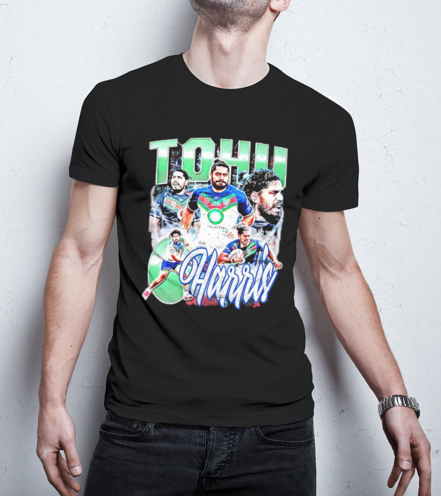 Tohu Harris New Zealand Warriors Rugby Action Collage T-Shirt