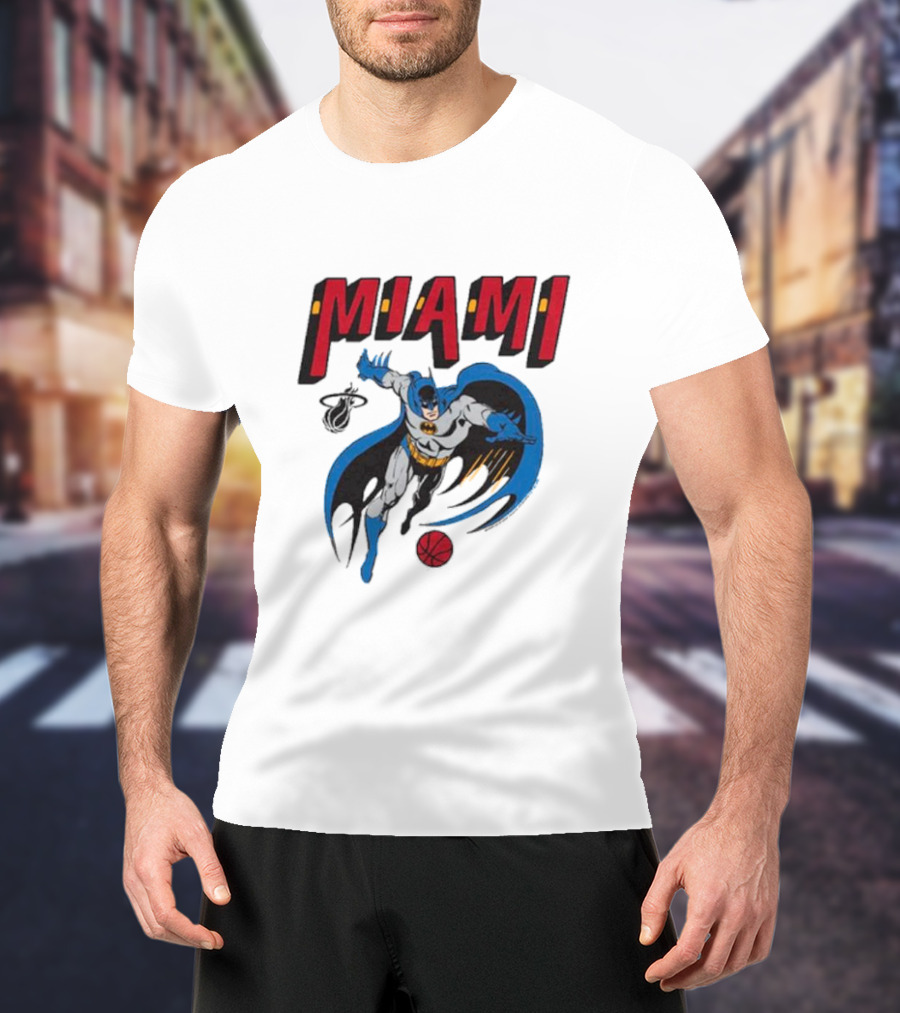 Batman Miami Heat Superhero Basketball Adventure T-Shirt