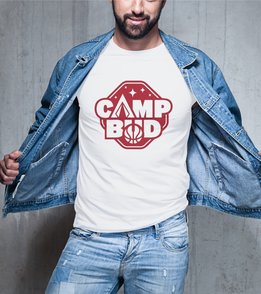 CAMP BUD Basketball Stars And Tent T-Shirt