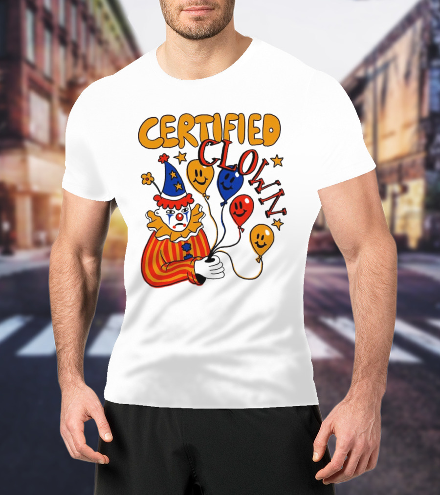 CERTIFIED CLOWN Balloons And Stars T-Shirt