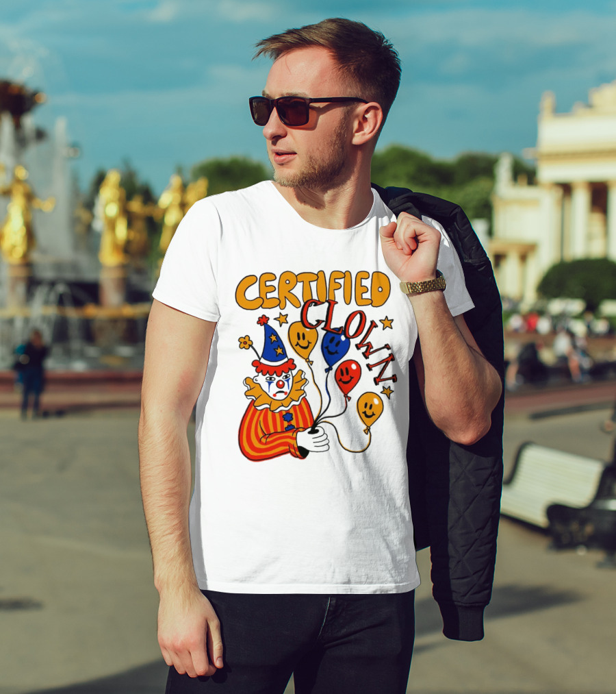 CERTIFIED CLOWN Balloons And Stars T-Shirt