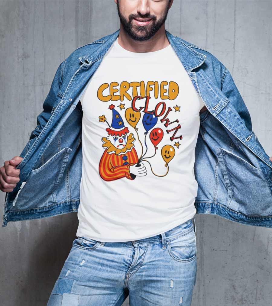 CERTIFIED CLOWN Balloons And Stars T-Shirt