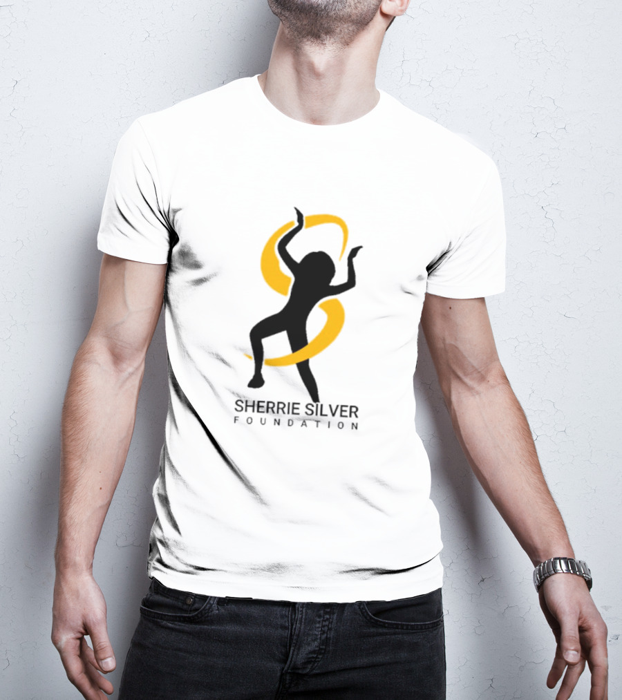 Sherrie Silver Foundation Dancing Silhouette With Yellow Ribbon T-Shirt