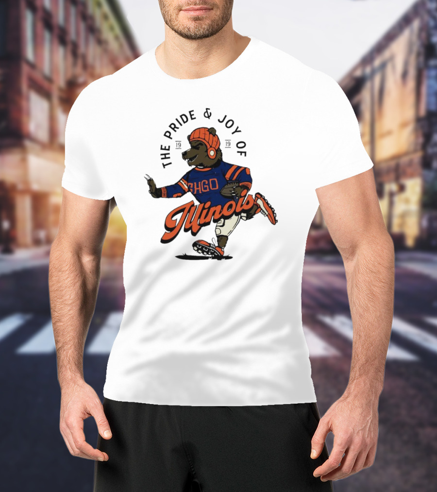 THE PRIDE And JOY OF ILLINOIS BEAR IN CHGO SWEATER WITH FOOTBALL 1919 T-Shirt
