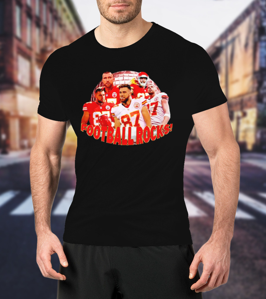 Travis Kelce Football Rocks KC Chiefs 87 T-Shirt