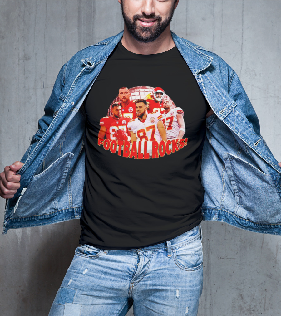 Travis Kelce Football Rocks KC Chiefs 87 T-Shirt