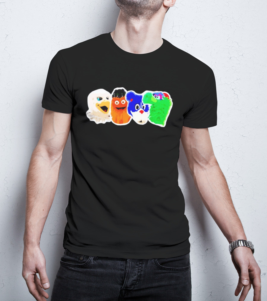 Philadelphia Eagles Flyers Phillies Phanatic Mascots T-Shirt