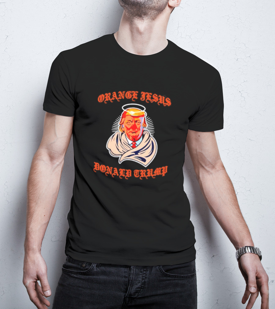 Orange Jesus Donald Trump Halo Icon Image T-Shirt