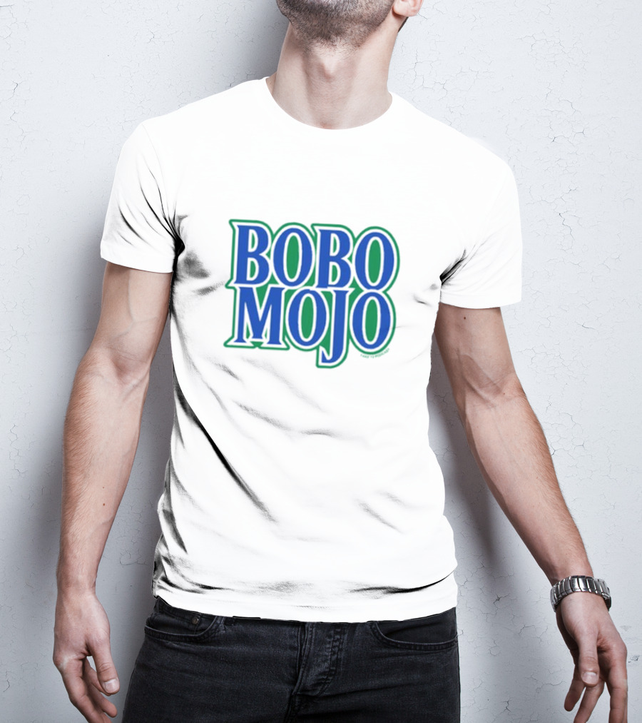 BOBO MOJO Bold Blue And Green Block Letters T-Shirt