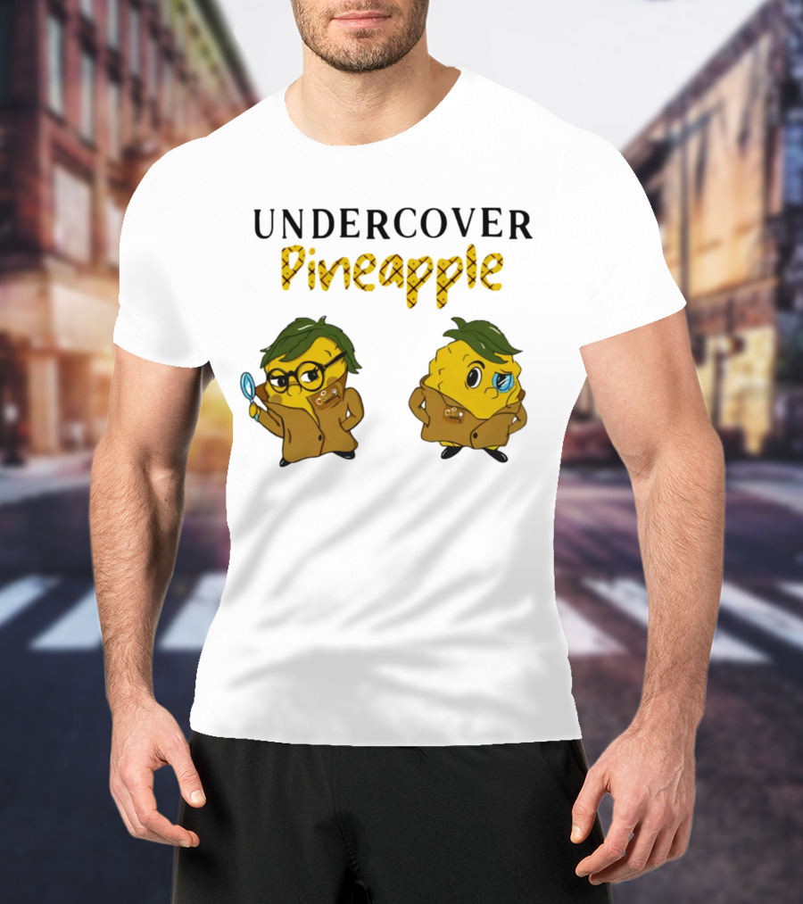 Crime Weekly Podcast Merch Undercover Pineapple Detective Characters Duo T-Shirt
