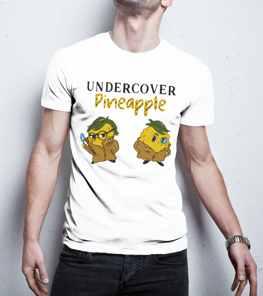 Crime Weekly Podcast Merch Undercover Pineapple Detective Characters Duo T-Shirt