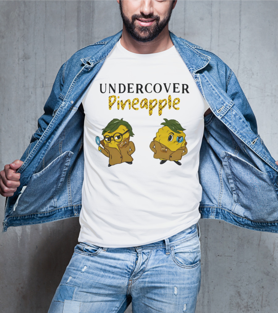 Crime Weekly Podcast Merch Undercover Pineapple Detective Characters Duo T-Shirt