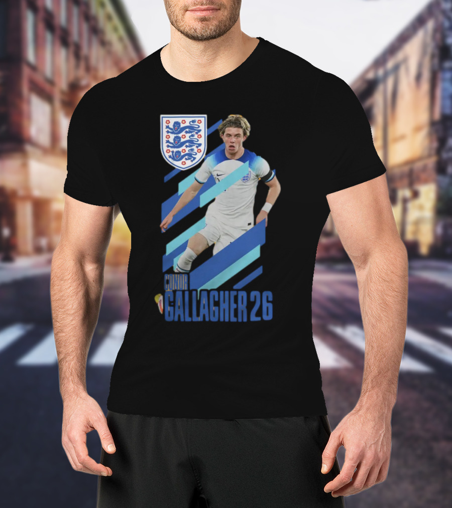 Conor Gallagher 26 England Football Crest Soccer Player T-Shirt