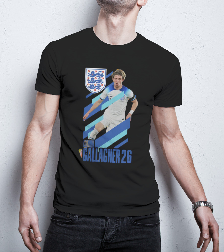 Conor Gallagher 26 England Football Crest Soccer Player T-Shirt
