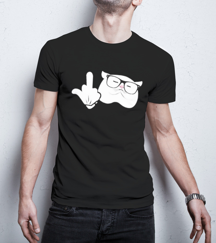 Steve Habetler Catturd Birdturd Glasses Cat Gesture T-Shirt