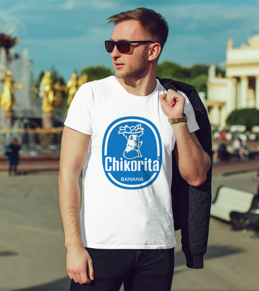 Chikorita Banana Crossover Logo Black And Blue T-Shirt