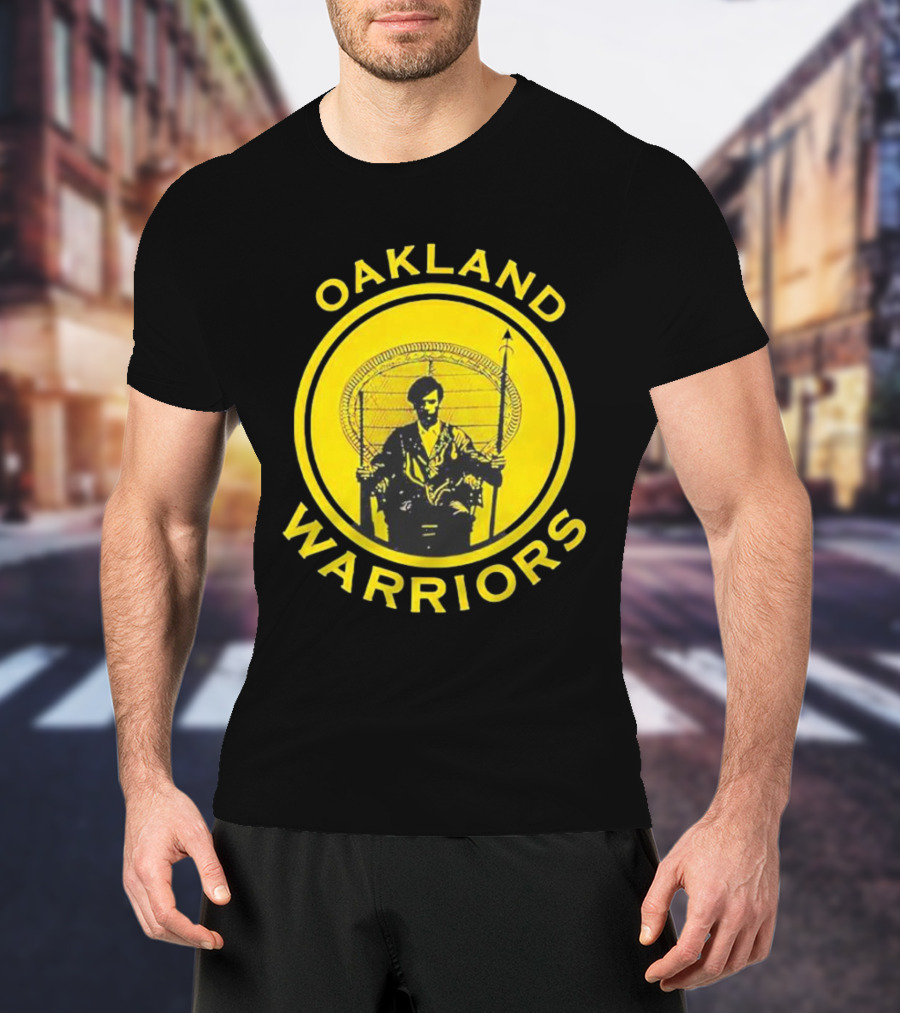 Oakland Warriors Huey Newton Chair Emblem T-Shirt
