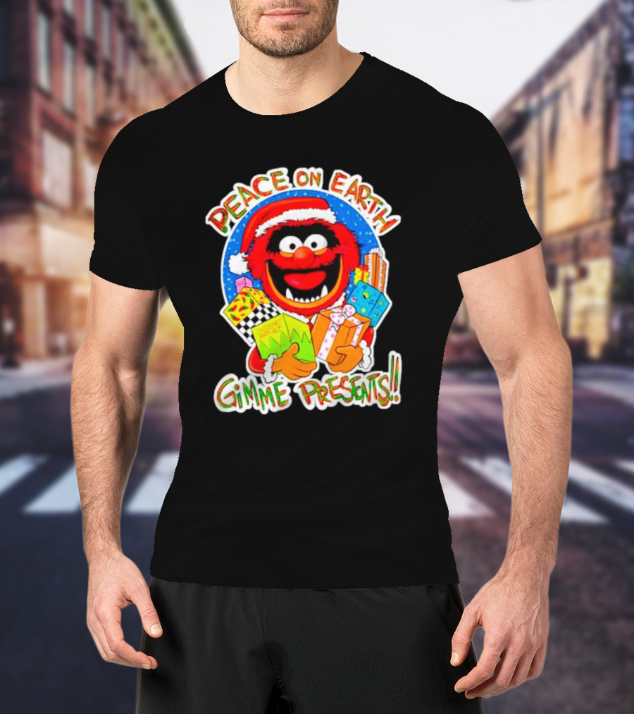 Peace On Earth Gimme Presents Muppets Santa T-Shirt