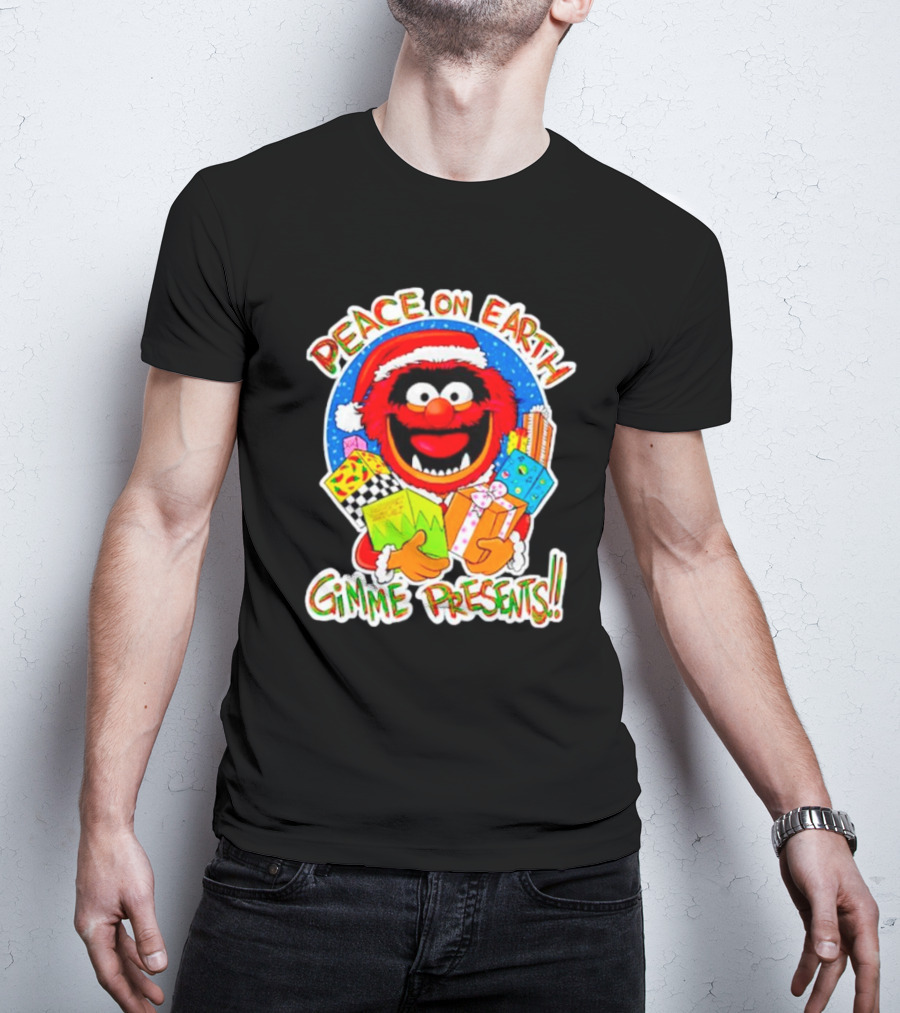 Peace On Earth Gimme Presents Muppets Santa T-Shirt