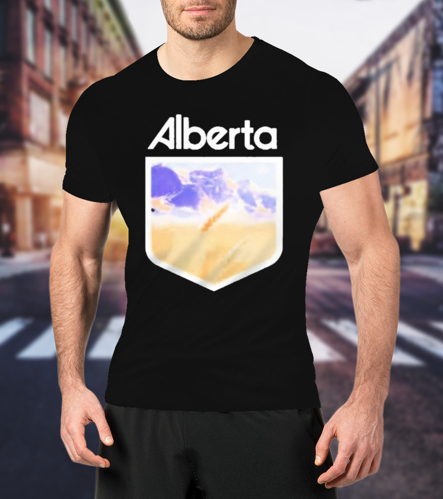 Alberta Mountain Scenic Shield Vitamin Deer Alberta Life T-Shirt