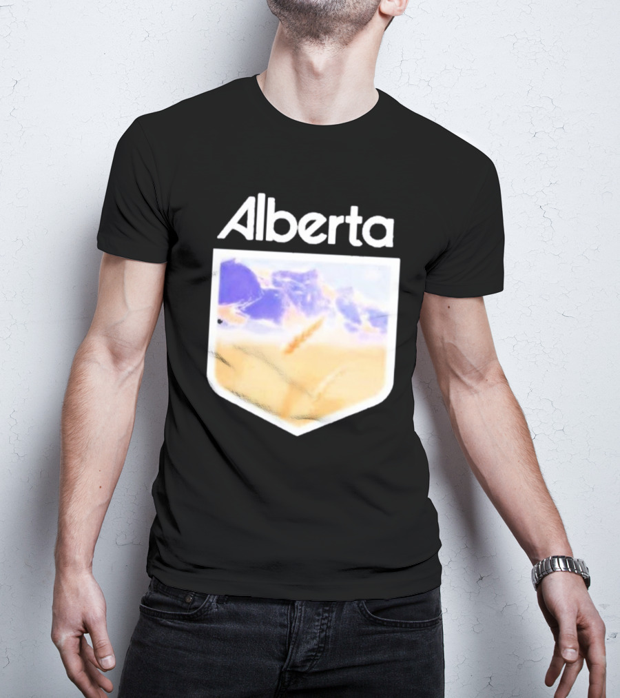 Alberta Mountain Scenic Shield Vitamin Deer Alberta Life T-Shirt