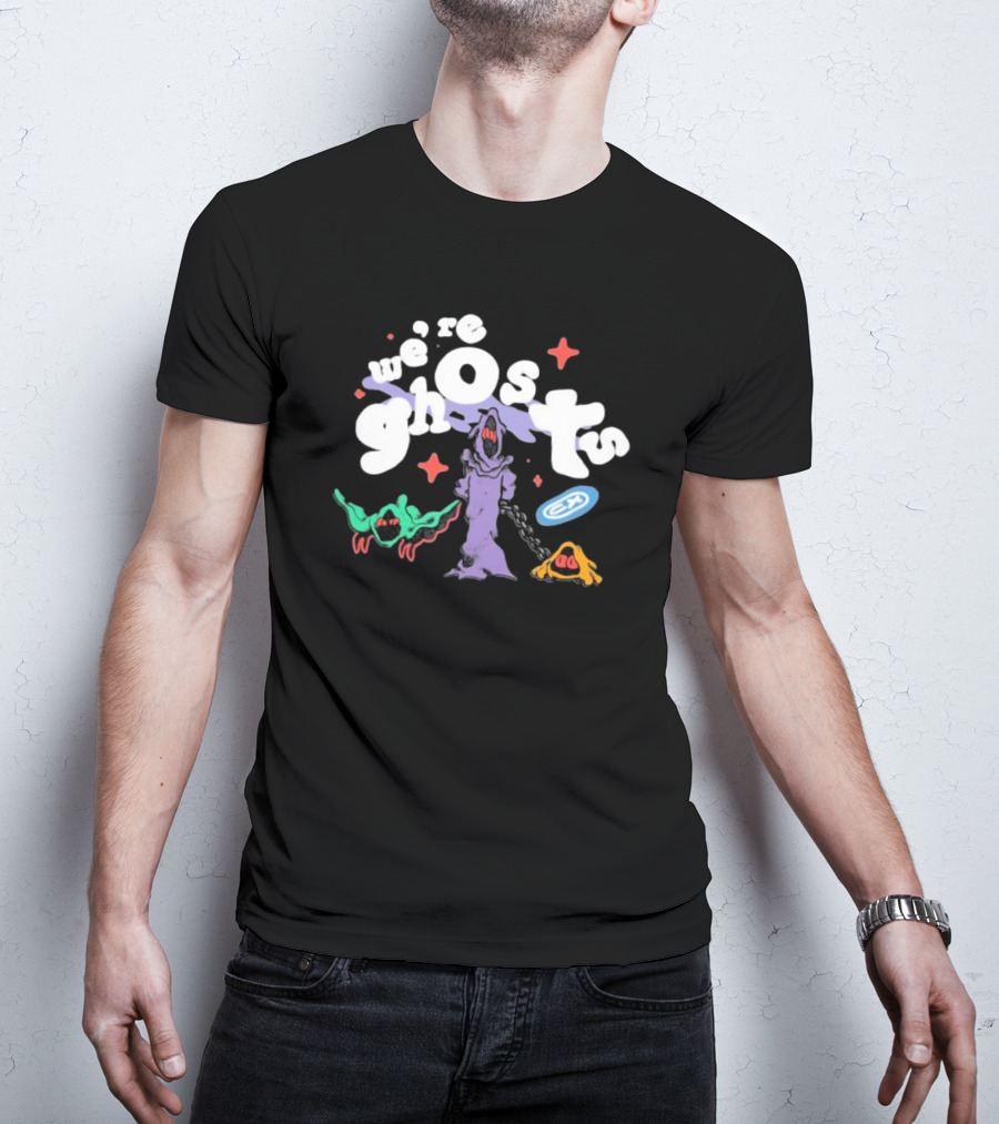 We're Ghosts EA With Colorful Creatures And Star Accents T-Shirt