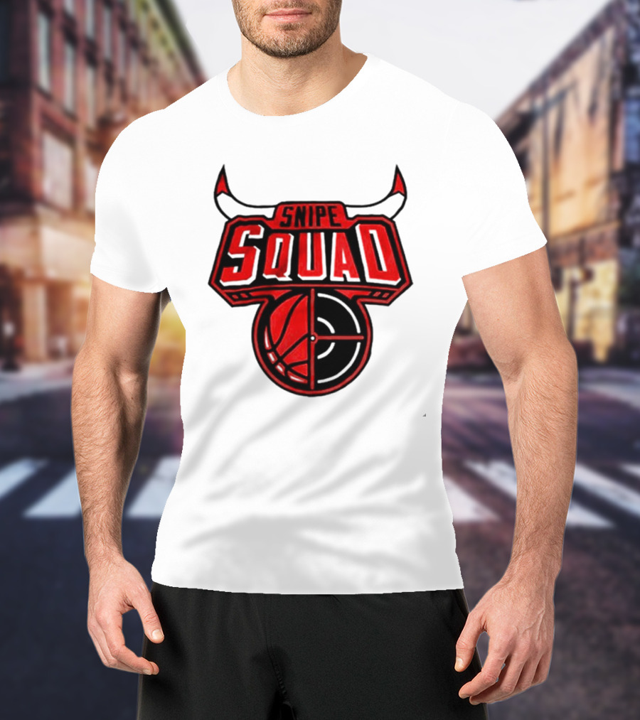 Chicago Bulls Snipe Squad Basketball Target Bull Horns T-Shirt