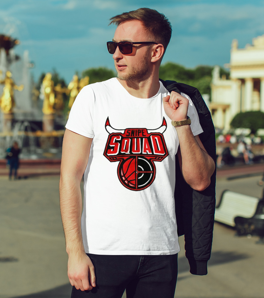 Chicago Bulls Snipe Squad Basketball Target Bull Horns T-Shirt