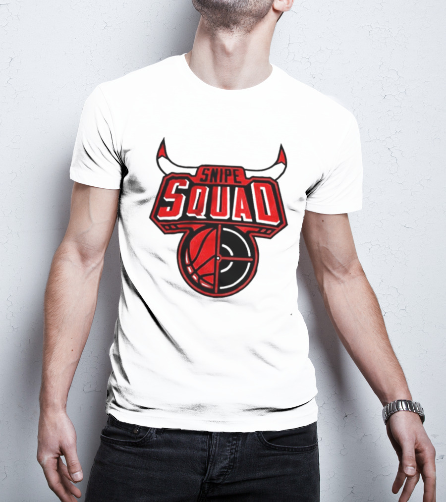 Chicago Bulls Snipe Squad Basketball Target Bull Horns T-Shirt