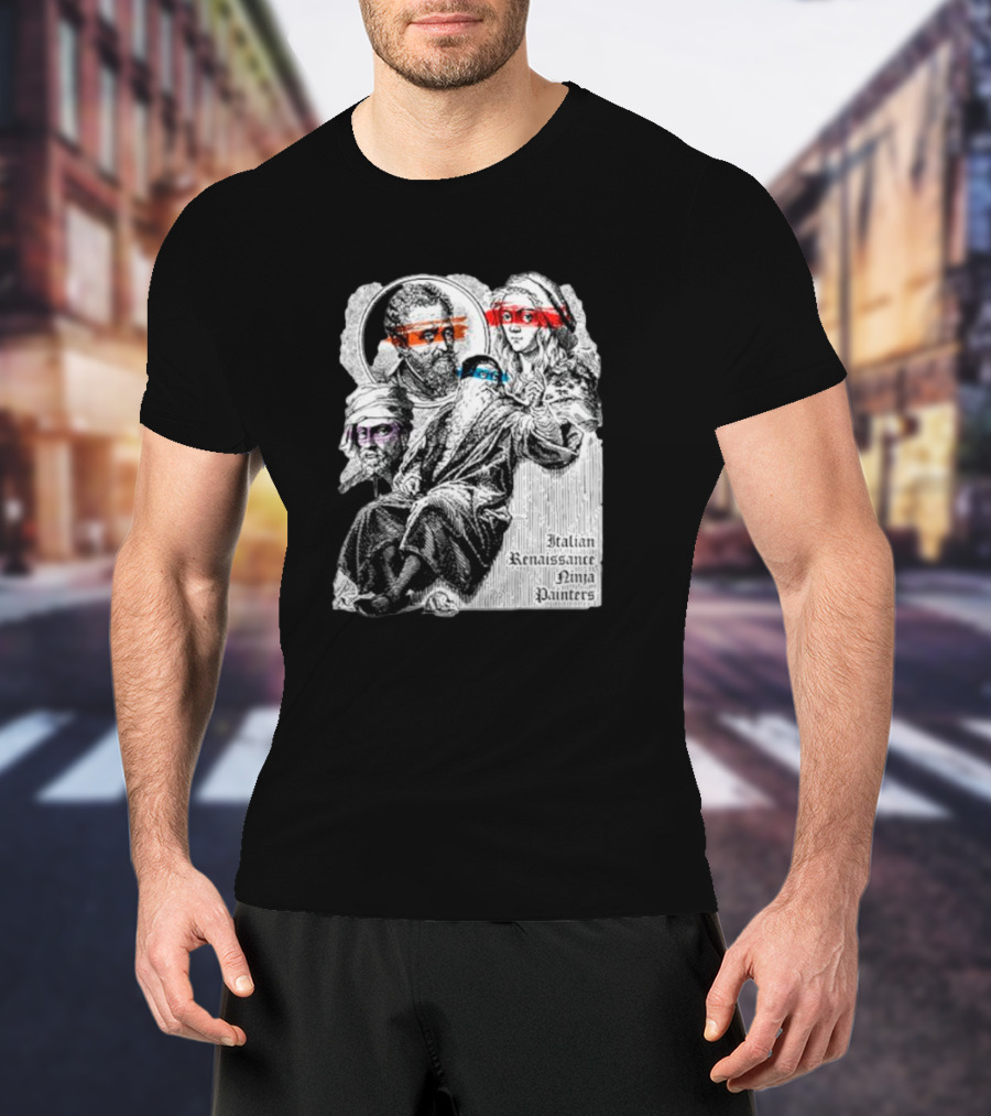 Italian Renaissance Ninja Painters Graphic Mashup T-Shirt