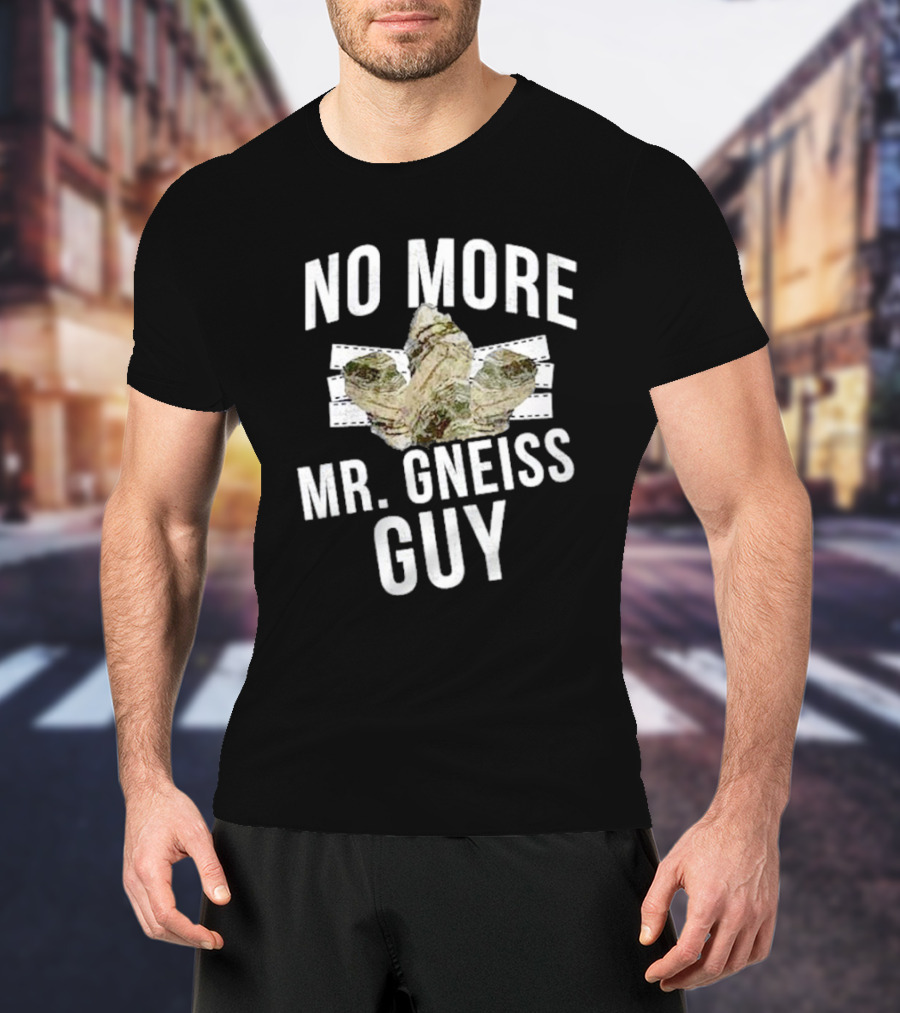 No More Mr Gneiss Guy Rock Pun With Illustrated Gneiss Formation T-Shirt