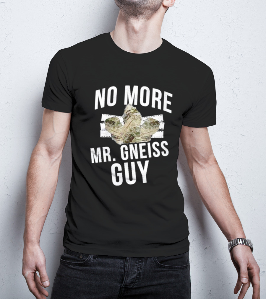 No More Mr Gneiss Guy Rock Pun With Illustrated Gneiss Formation T-Shirt