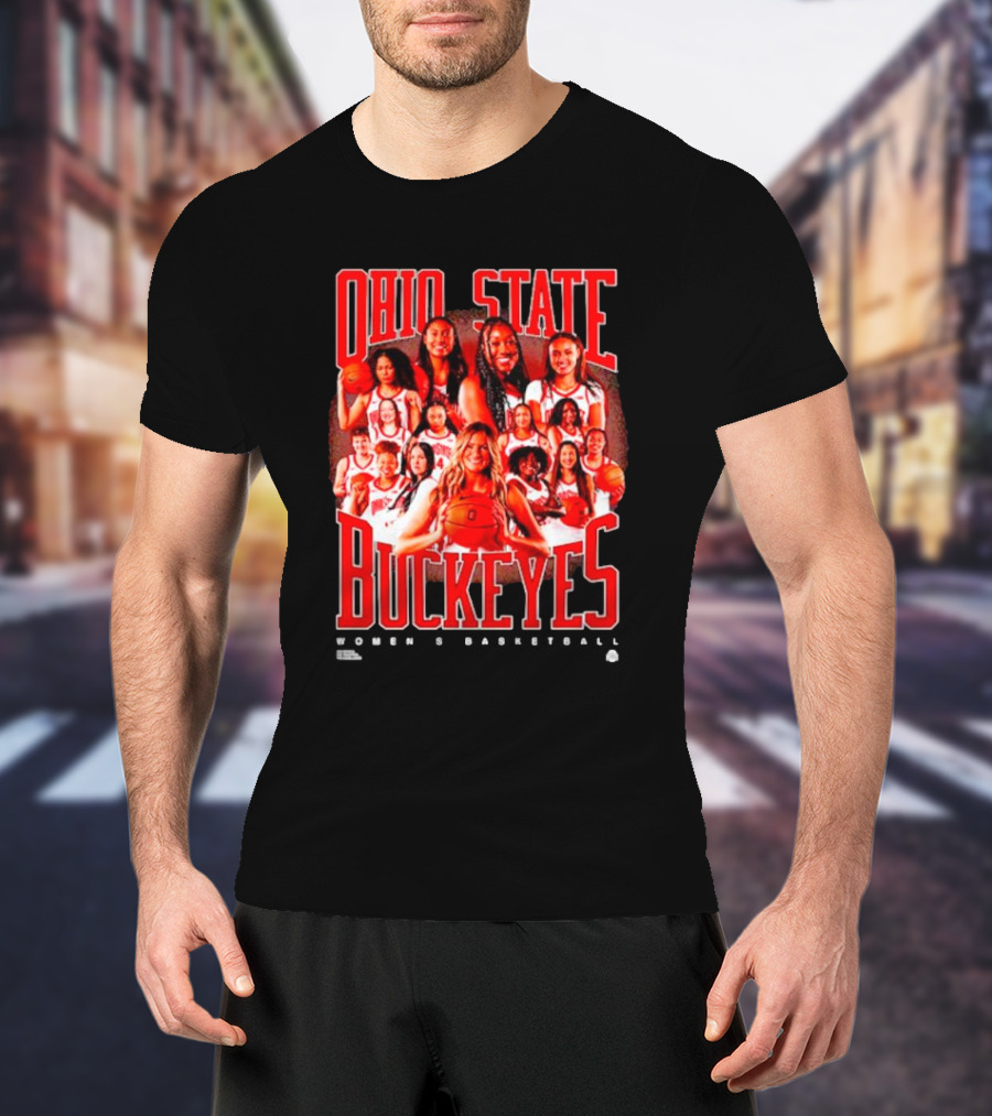 Ohio State Buckeyes Women's Basketball Team Players Group Photo T-Shirt