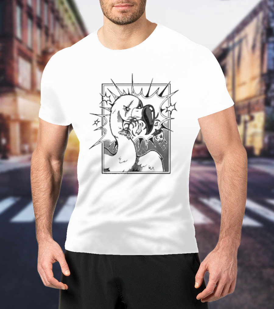 Ff Fishbone Flamingo Duck Battle Comic Sketch Explosion T-Shirt