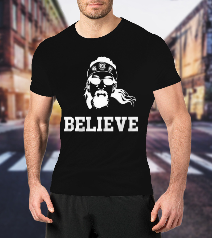 Gamecock Jesus Believe Sunglasses Headband T-Shirt