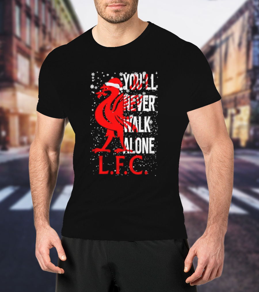 Liverpool Santa You'll Never Walk Alone L.F.C. Christmas T-Shirt