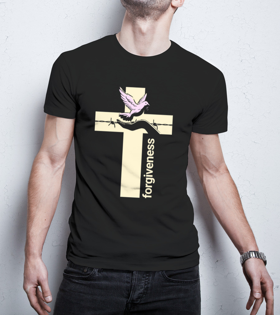 Forgiveness Dove And Cross With Barbed Wire T-Shirt