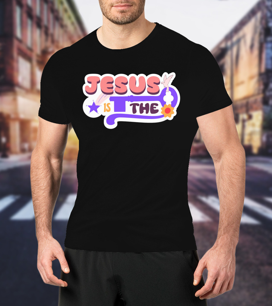 Jesus Is The Key With Dove And Star Elements T-Shirt