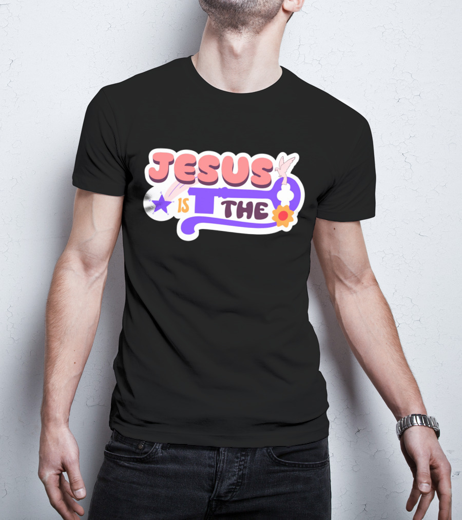 Jesus Is The Key With Dove And Star Elements T-Shirt