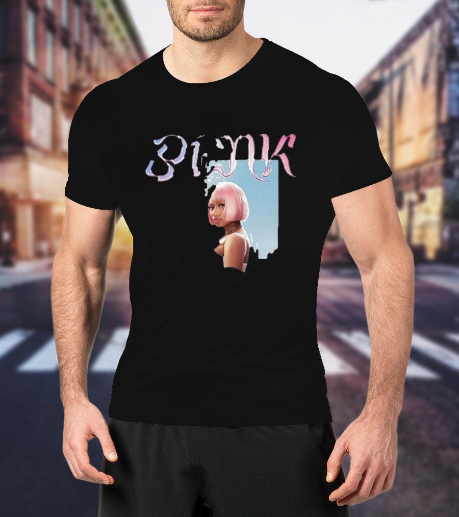 BLΛƆK Nicki Minaj Pink Photo T-Shirt