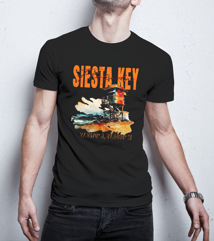 Siesta Key Florida Lifeguard Stand 27.2670° N, 82.5463° W T-Shirt