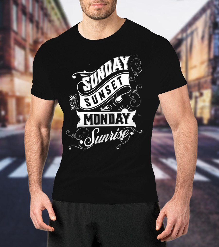 Sunday Sunset Monday Sunrise Vintage Filigree T-Shirt