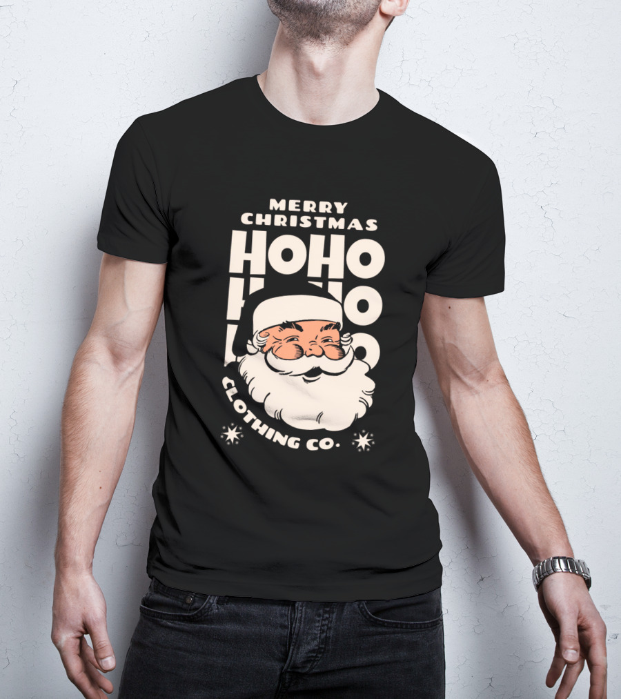 Merry Christmas Ho Ho Ho Santa Claus Clothing Co T-Shirt