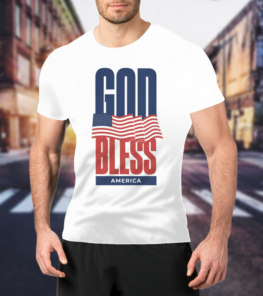 GOD BLESS AMERICA Flag T-Shirt