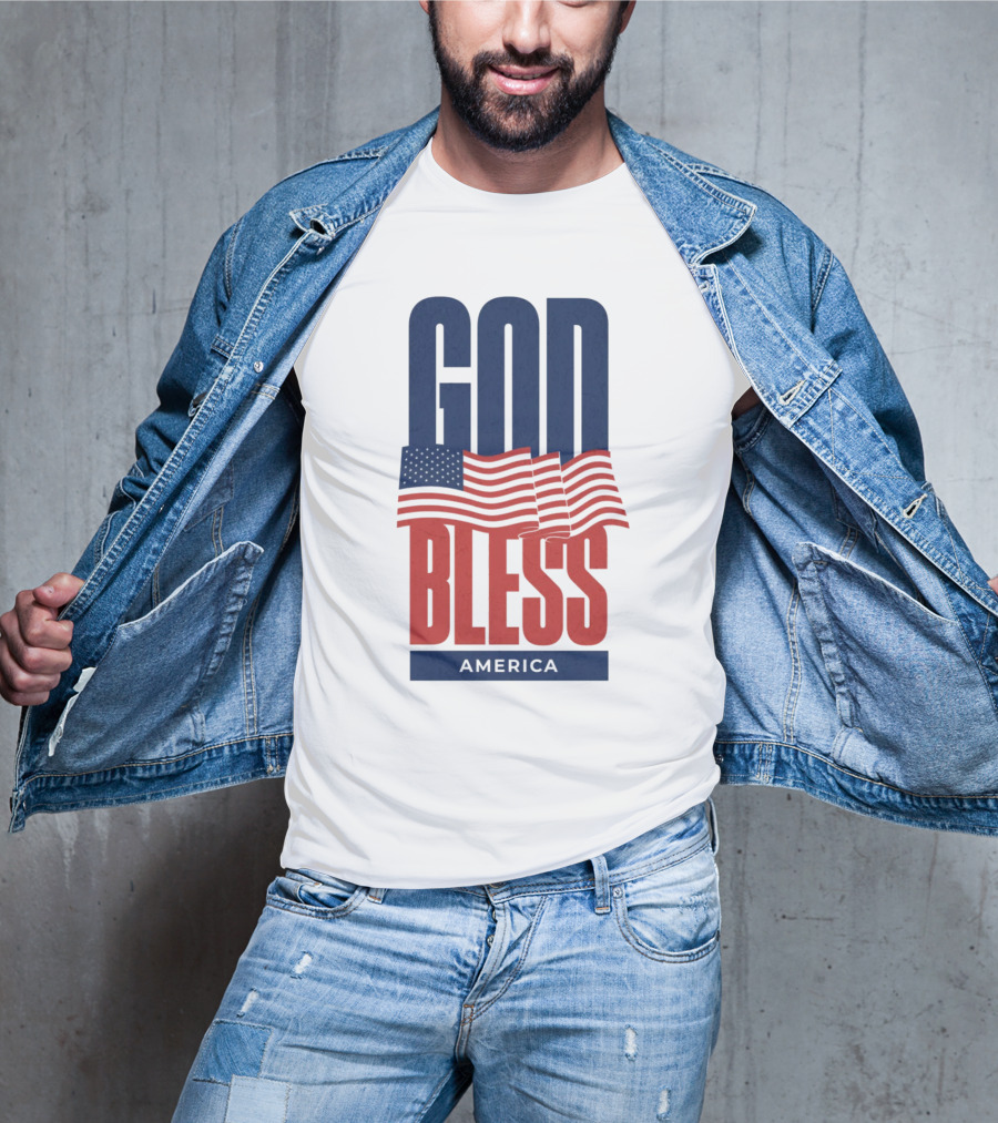 GOD BLESS AMERICA Flag T-Shirt