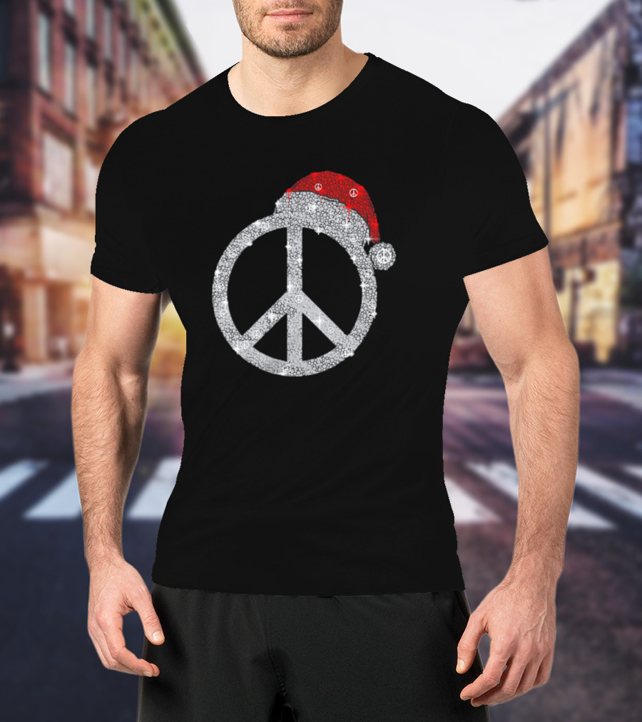 Hippie Hat Diamond Peace Christmas T-Shirt