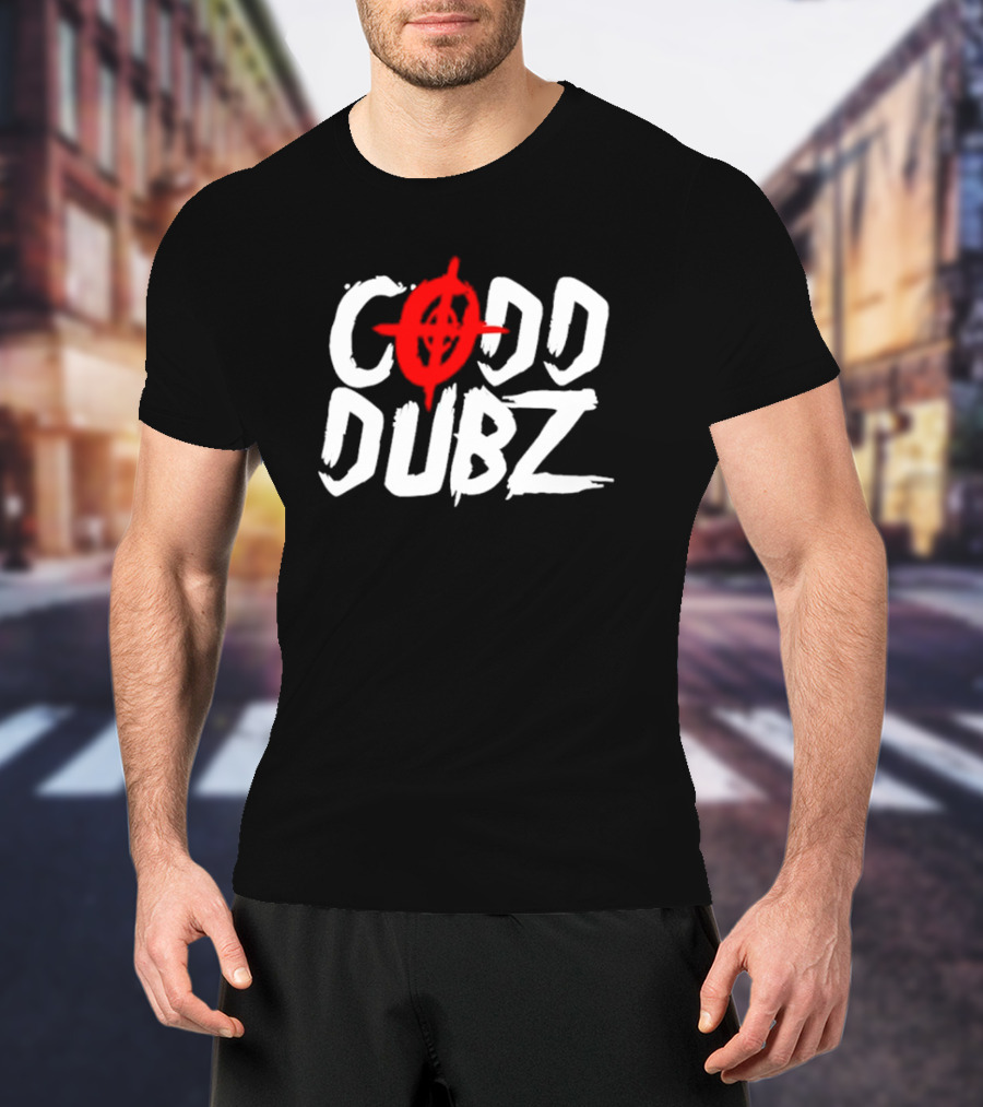 CODD DUBZ Target Dubz Red Target Symbol Bold White Letters T-Shirt