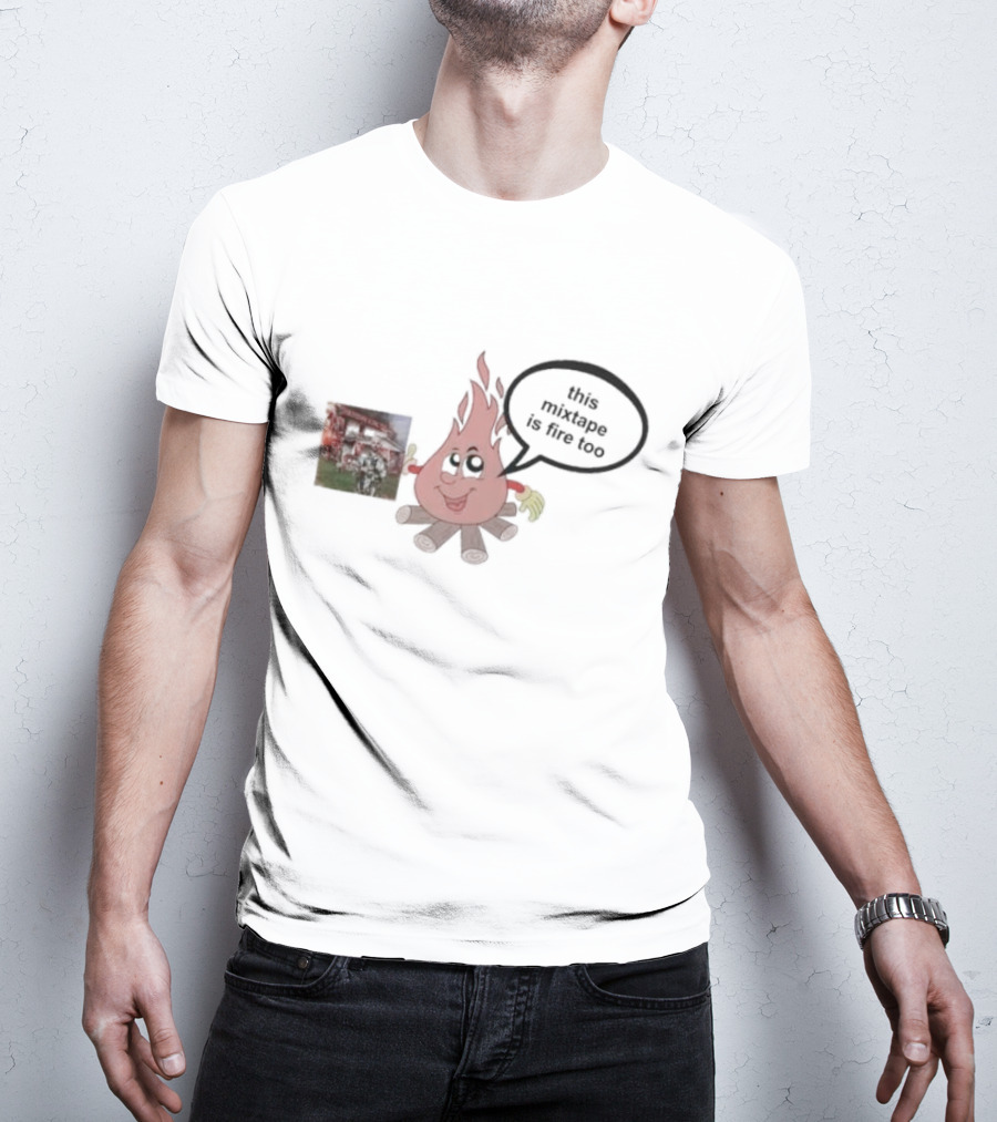 Dillon Francis This Mixtape Is Fire Too Flame Character Holding Album T-Shirt