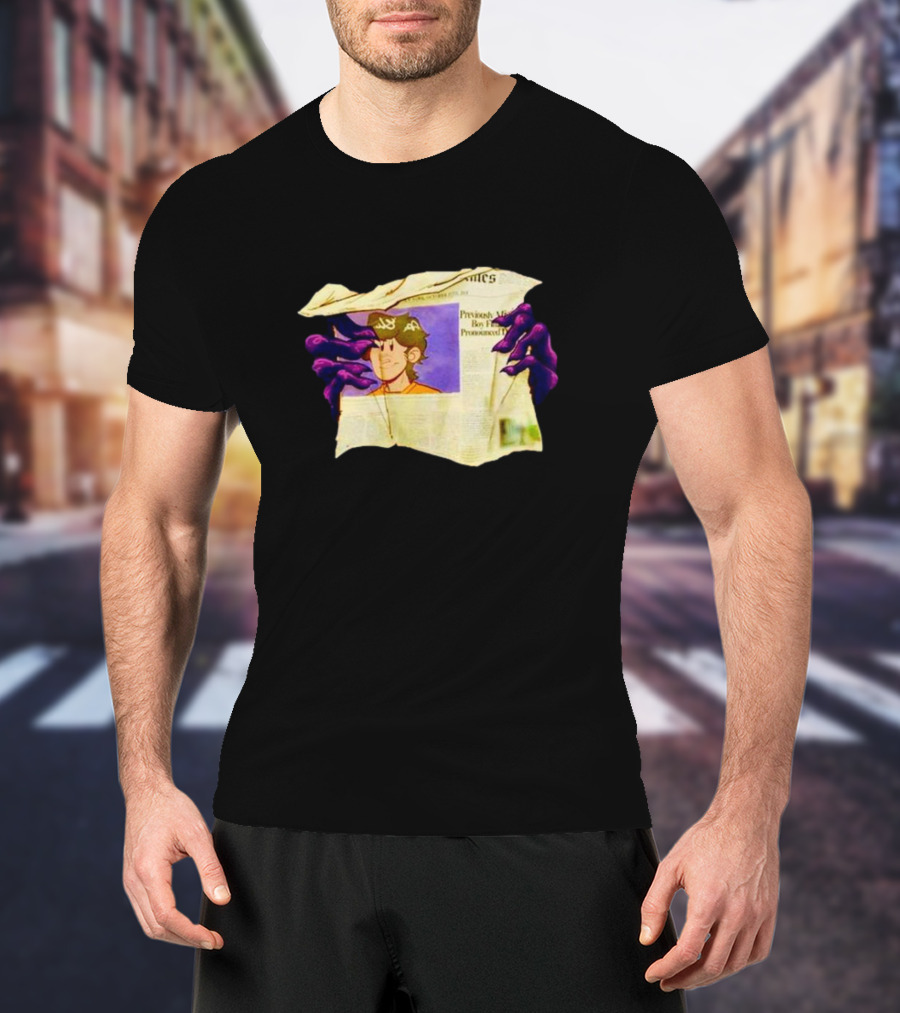 Graaavel’s Backstory Newspaper Cursed Hands Crowned Character T-Shirt