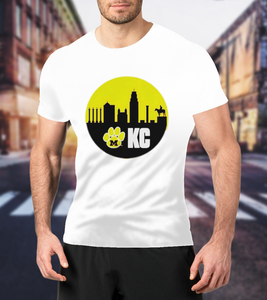 Missouri Tigers Mizzou Kansas City KC Skyline Paw T-Shirt